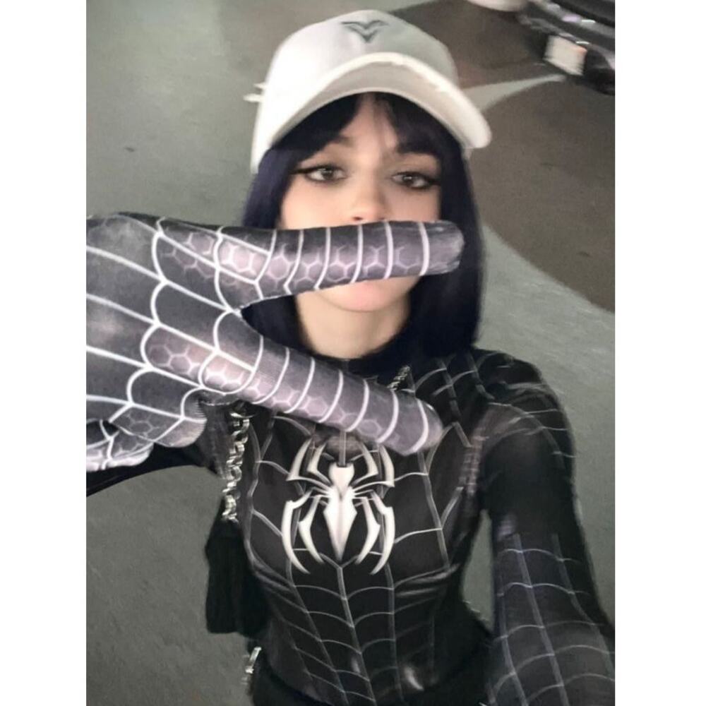 Symbiote Spider-Man Costume Gwen Bodysuit S Black Spandex Catsuit Halloween